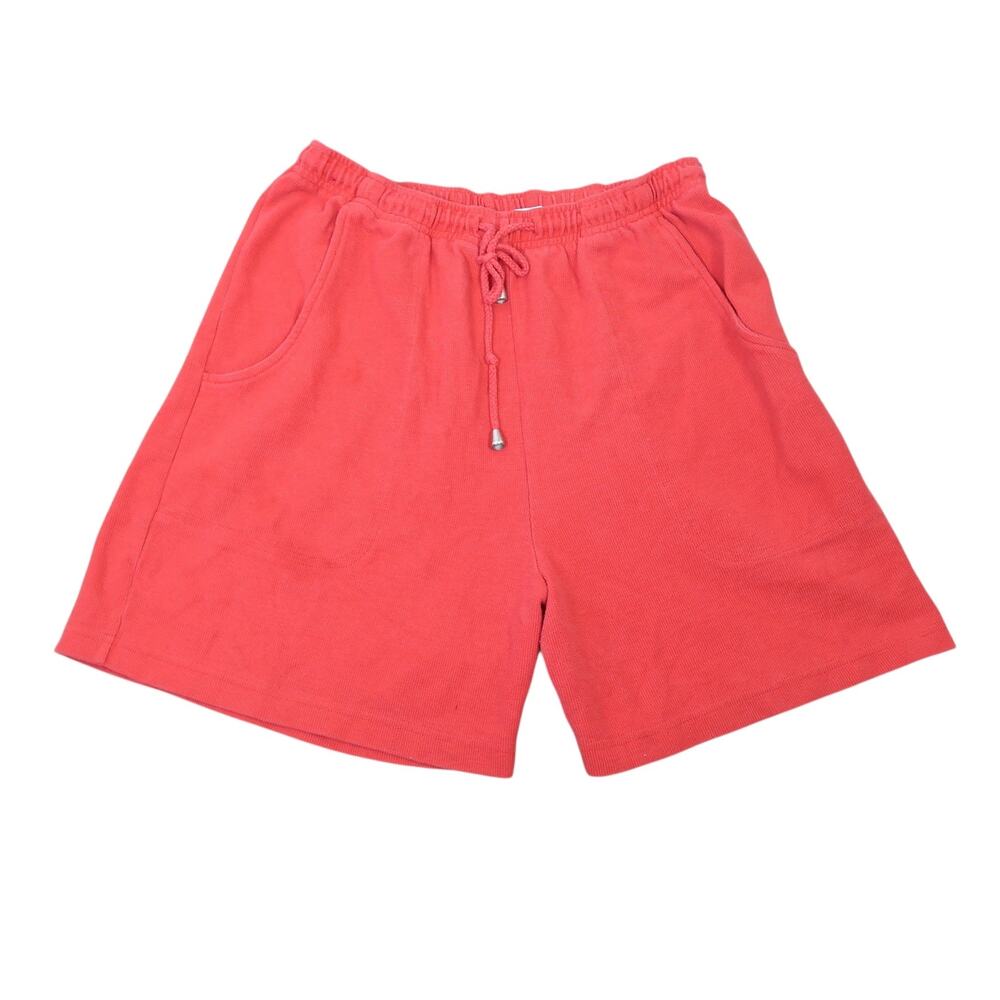 Vintage 90s Russ Red Elastic Waist Knit Shorts L